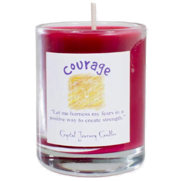 Courage Crystal Journey Glass Filled Votive Soy Candle image 0