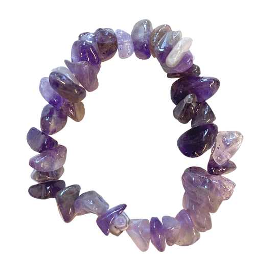 Amethyst Tumbled Stone Bracelet side-drilled image 0