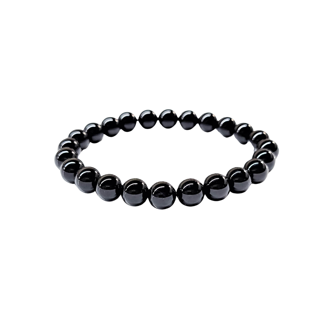 Black Tourmaline Bracelet 8mm Larger Wrist image 0
