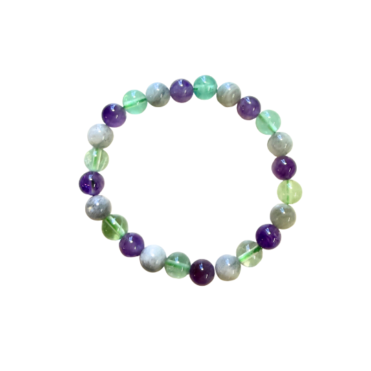 Fluorite, Amethyst, and Labradorite Bracelet image 0
