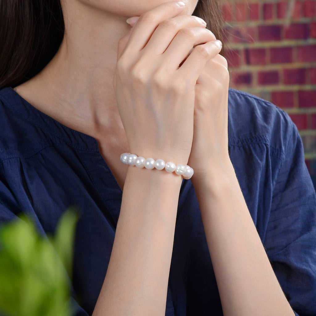 White Freshwater Pearl Bracelet 9-10 mm