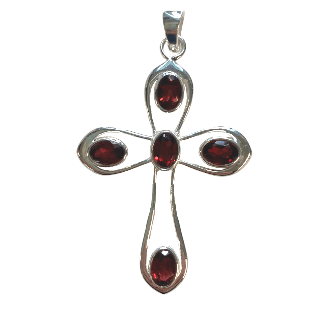 Garnet Cross Pendant image 0