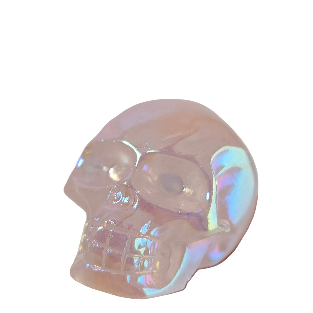 Aura Rose Quartz Skull