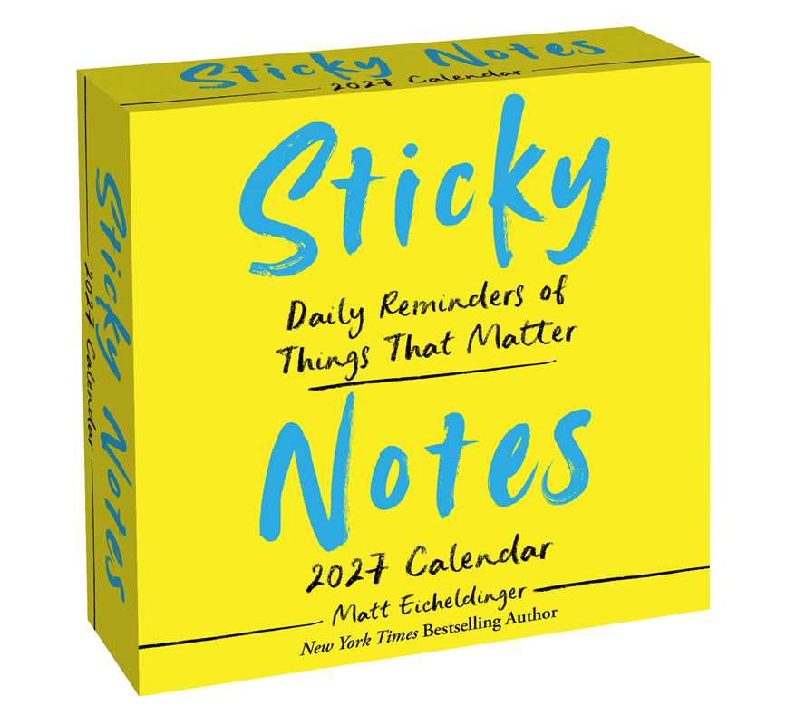 Sticky Notes 2027 Day-to-Day Calendar