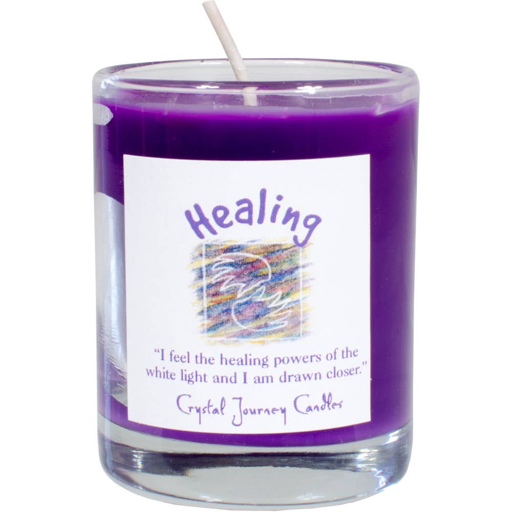 Healing Crystal Journey Glass Filled Votive Soy Candle