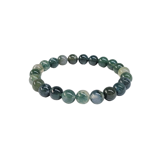 Green Moss Agate Bracelet 8mm image 0