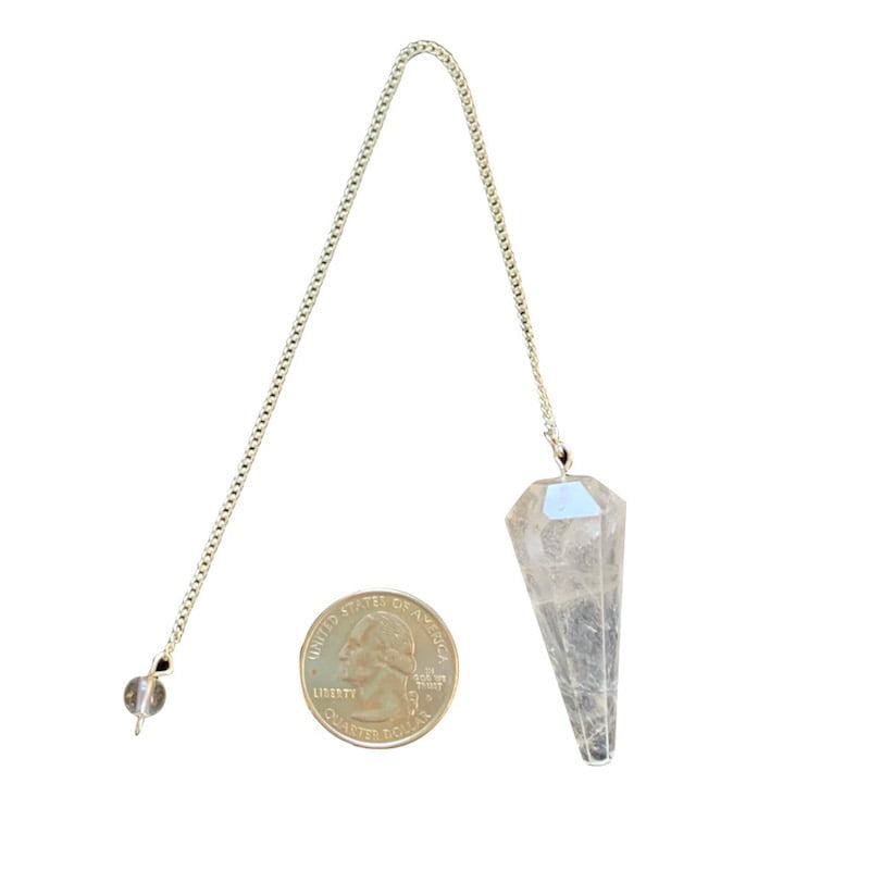 Clear Quartz Pendulum Faceted image 1