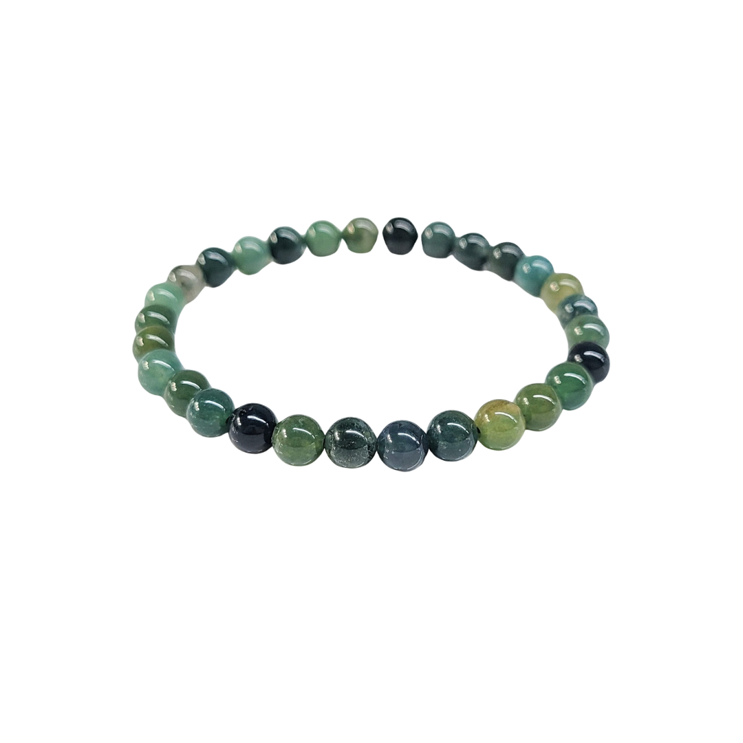 Green Moss Agate Bracelet 6mm image 0