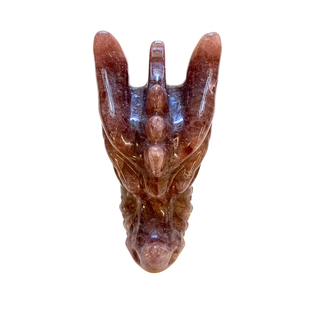 Strawberry Quartz Dragon Skull image 2