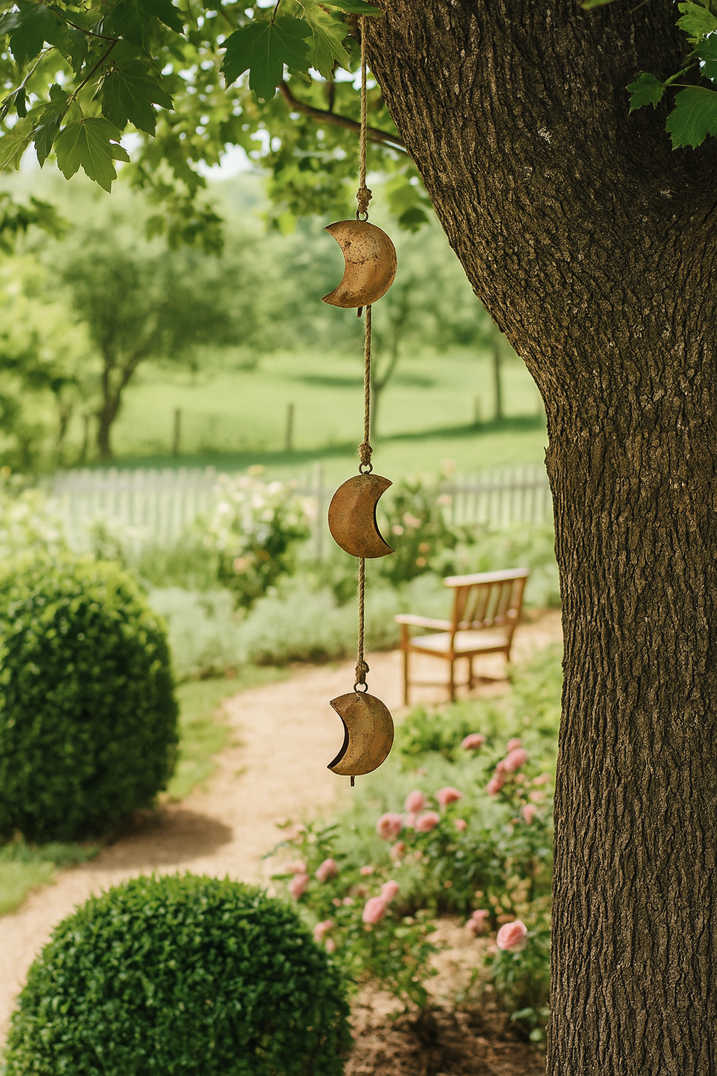 Moon Trio Wind Chime - Rustic bell