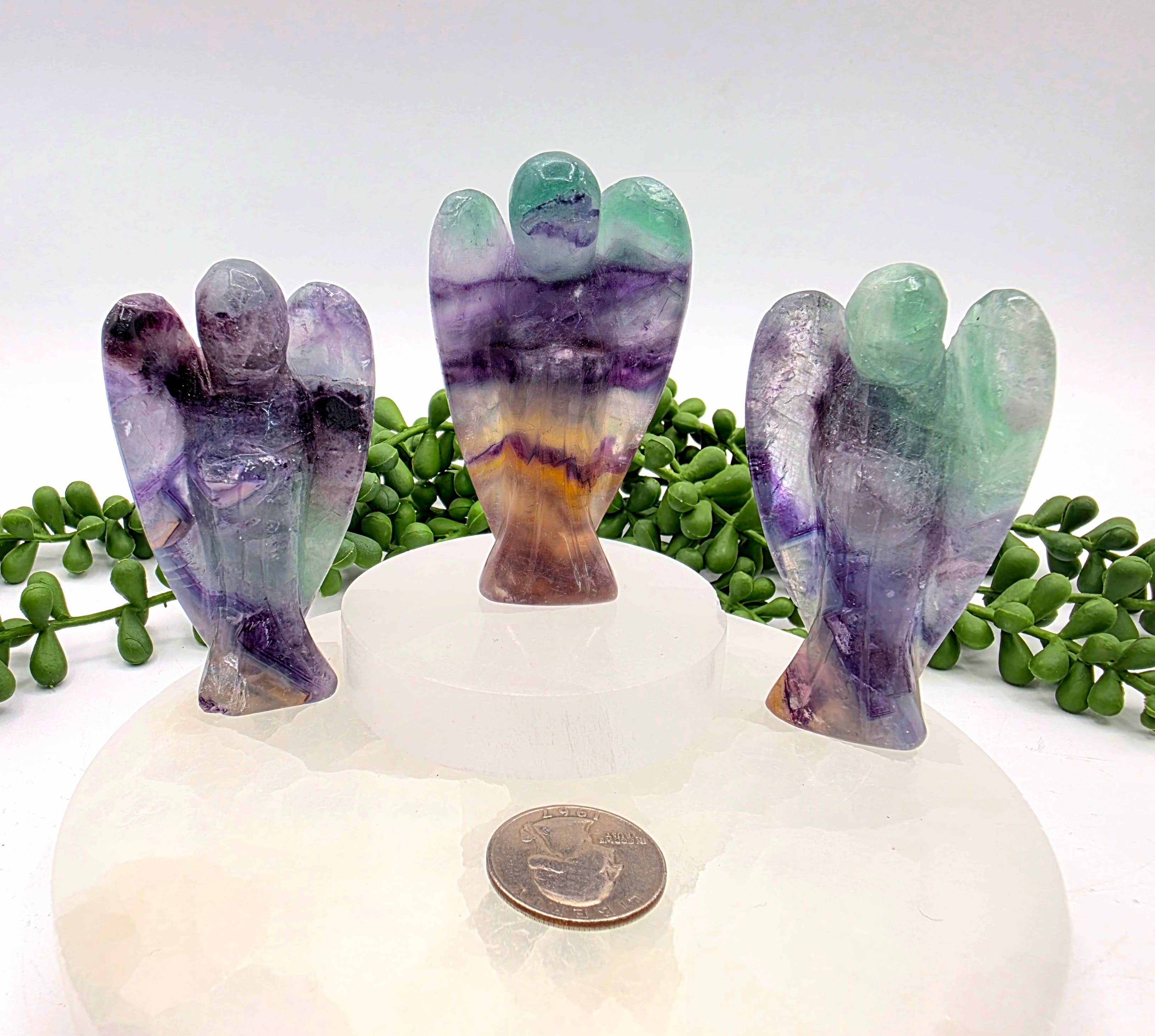 Rainbow Fluorite Angel 3 Inches
