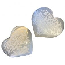 Selenite Heart Lotus engraved image 0