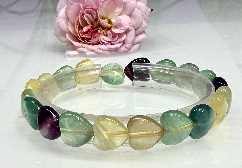 Fluorite Heart Bracelet 8mm