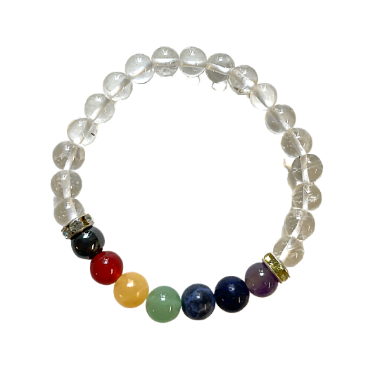 Chakra Clear Quartz Bracelet 8mm image 0