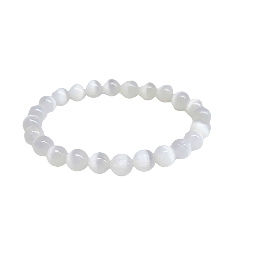 Selenite Bracelet 8mm Larger Wrist image 0