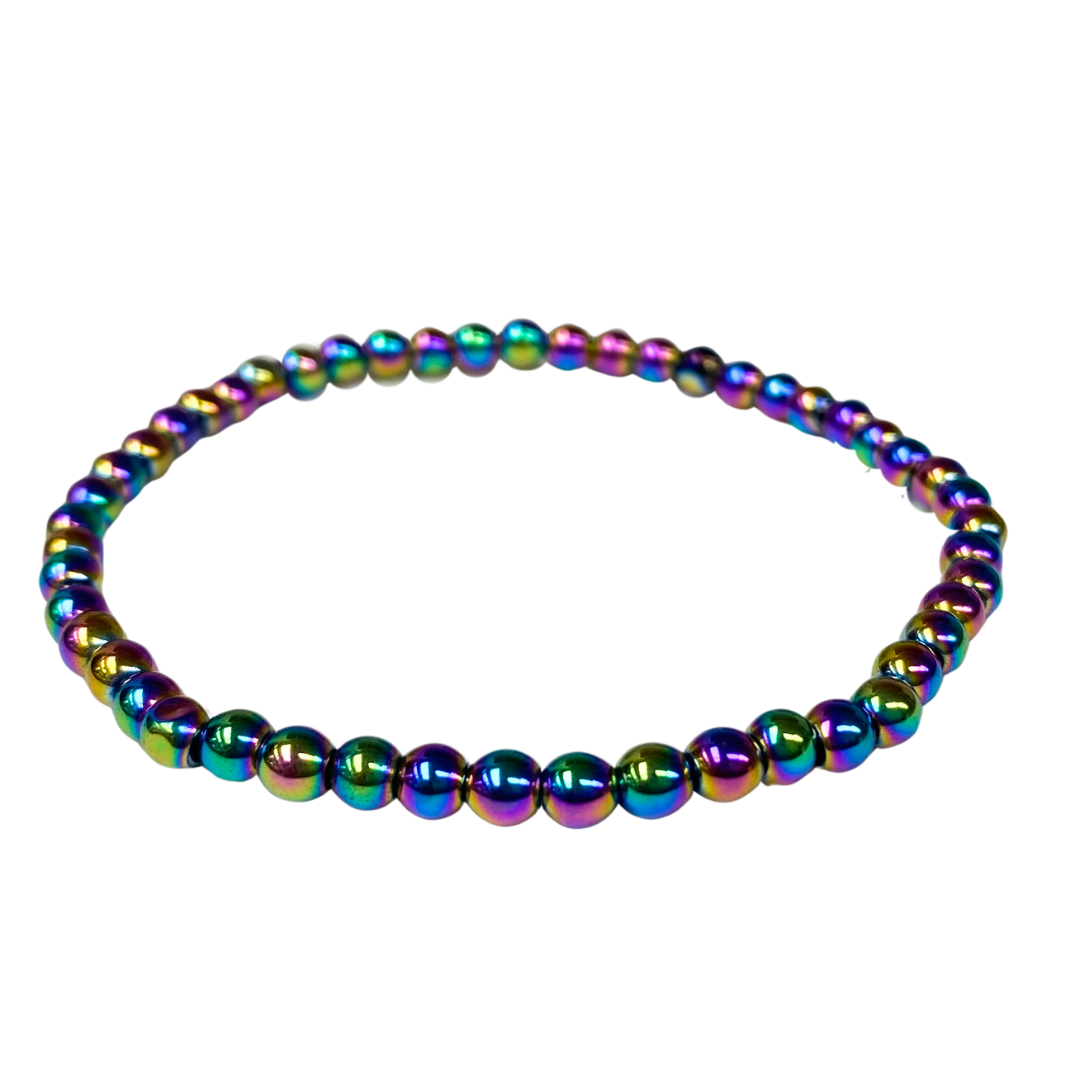 Rainbow Hematite Bracelet 4mm image 0