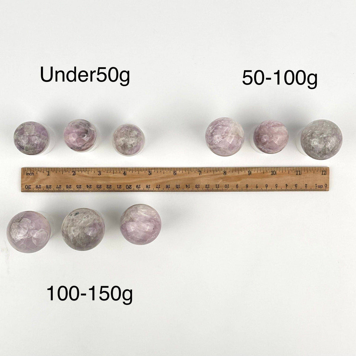 Kunzite Crystal Sphere - by Weight -: 50-100g