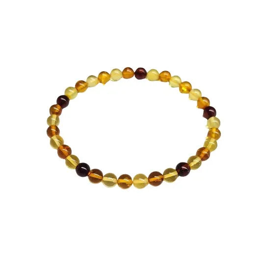 Natural Amber Mix Color Bracelet 6mm image 0