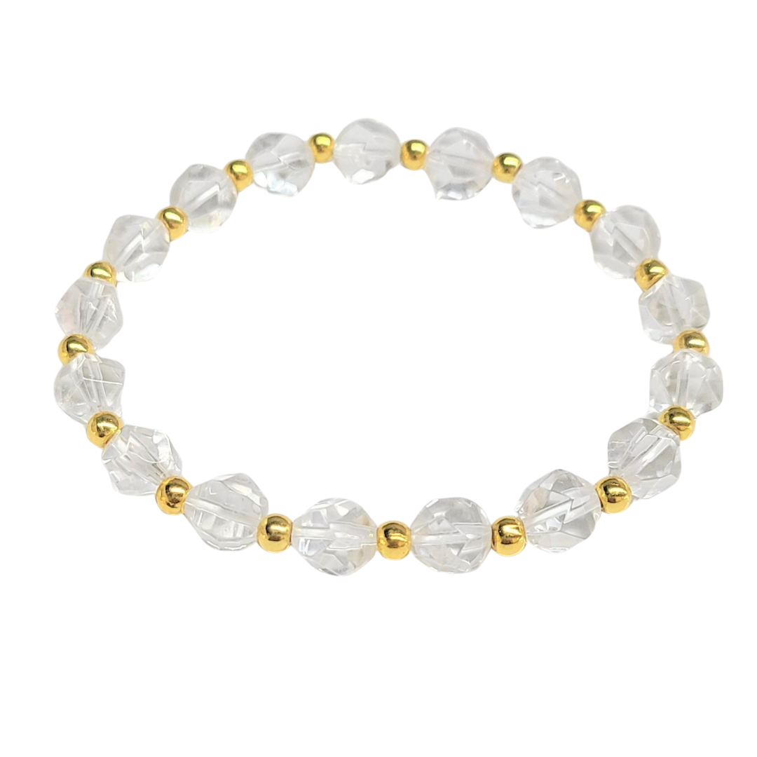 Faceted Clear Quartz Bracelet image 0