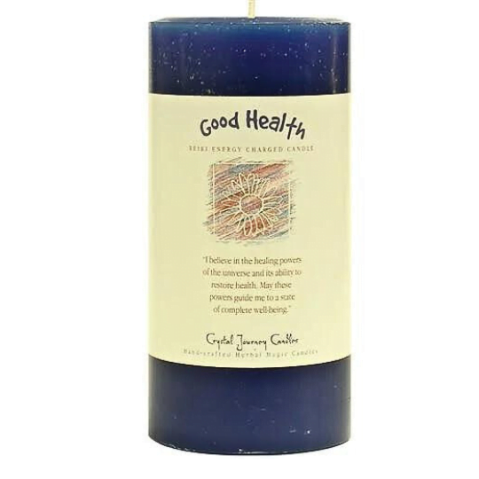 Good Health Big Pillar Candle Crystal Journey image 0
