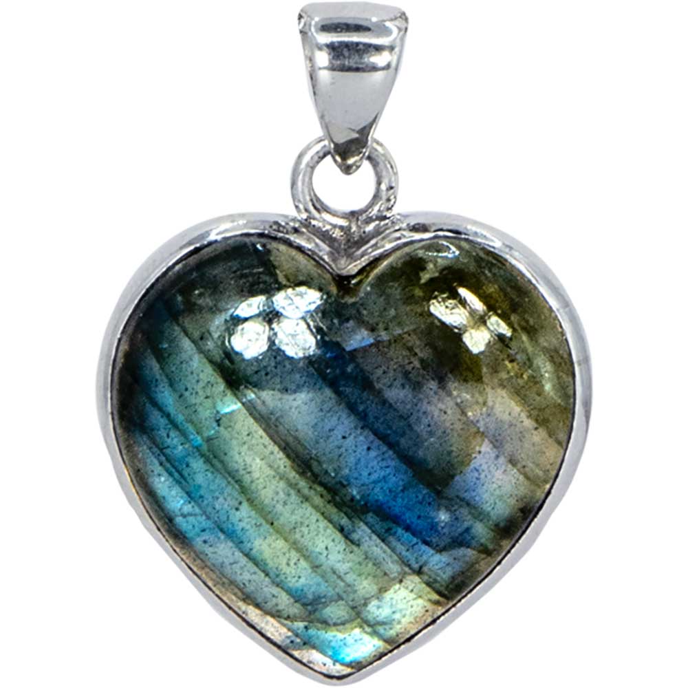 Labradorite Sterling Silver Heart Pendant
