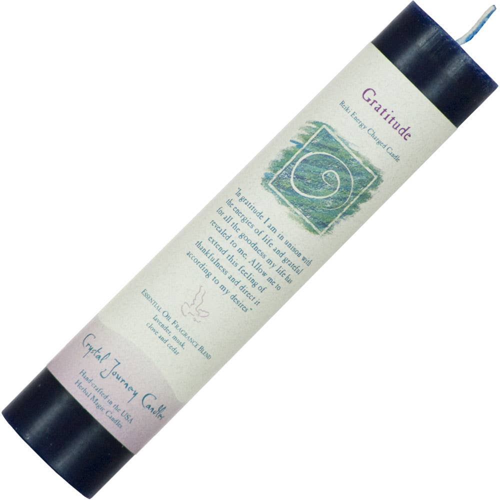 Gratitude Crystal Journey Tall Pillar Candle