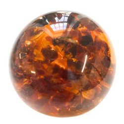 Amber Sphere with Bee 3 inches