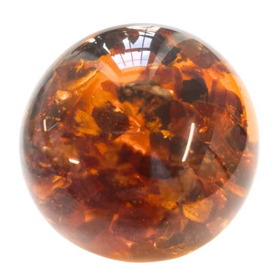 Amber Sphere with Bee 3 inches