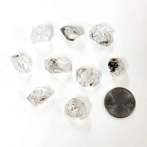 Herkimer Diamond with Quarter for Scale