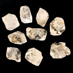 Herkimer Diamond on Black Background