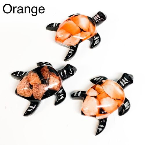 Orange Resin Turtles