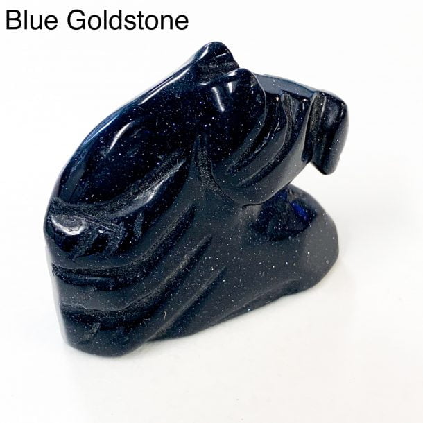 Gemstone Horse Head Blue Goldstone