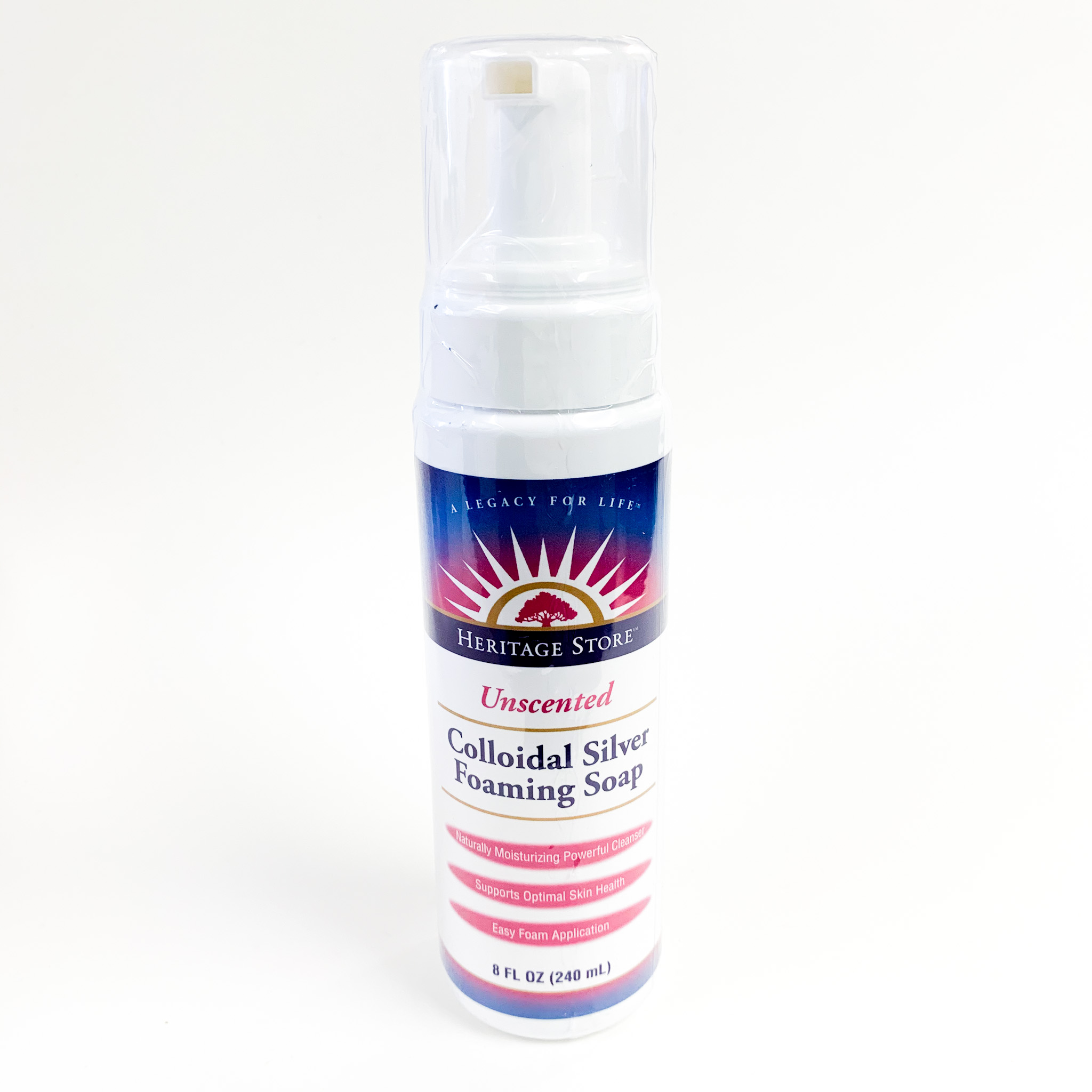 Colloidal Silver Foaming Soap by Heritage Store 8 oz Unscented