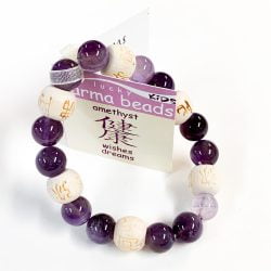 Amethyst Bracelet with Wood Beads -Wishes and Dreams KIDS