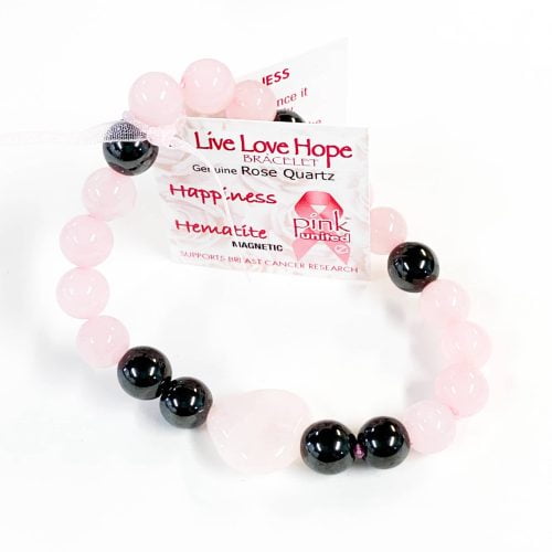 Bracelet 8mm - Rose Quartz with Hematite