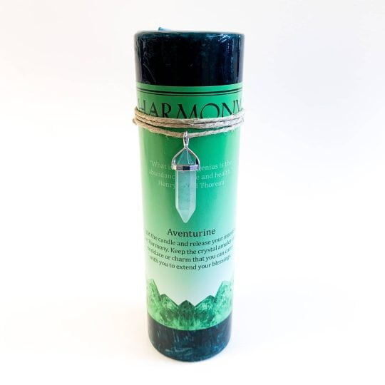 Harmony Crystal Energy Candle with Green Aventurine Pendant