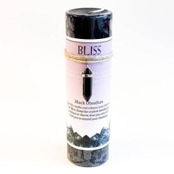 Bliss Crystal Energy Candle with Black Obsidian Pendant