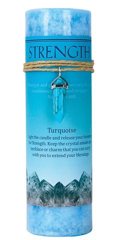 Strength Candle with Turquoise Colored Howlite Pendant