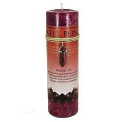 Well-Being Crystal Energy Candle with Red Jasper Pendant