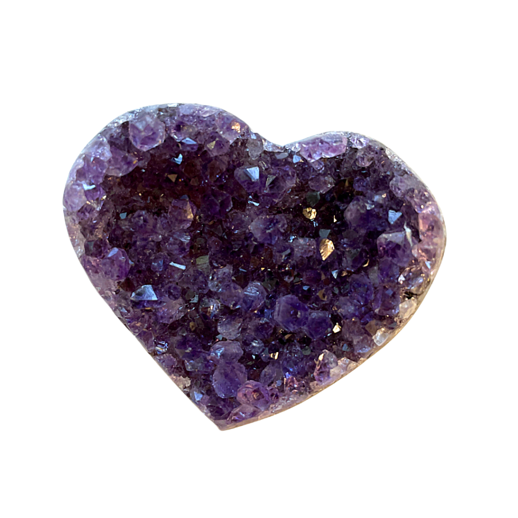 Amethyst druzy heart small