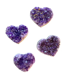 Amethyst druzy heart small