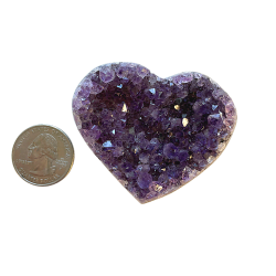 Amethyst druzy heart small