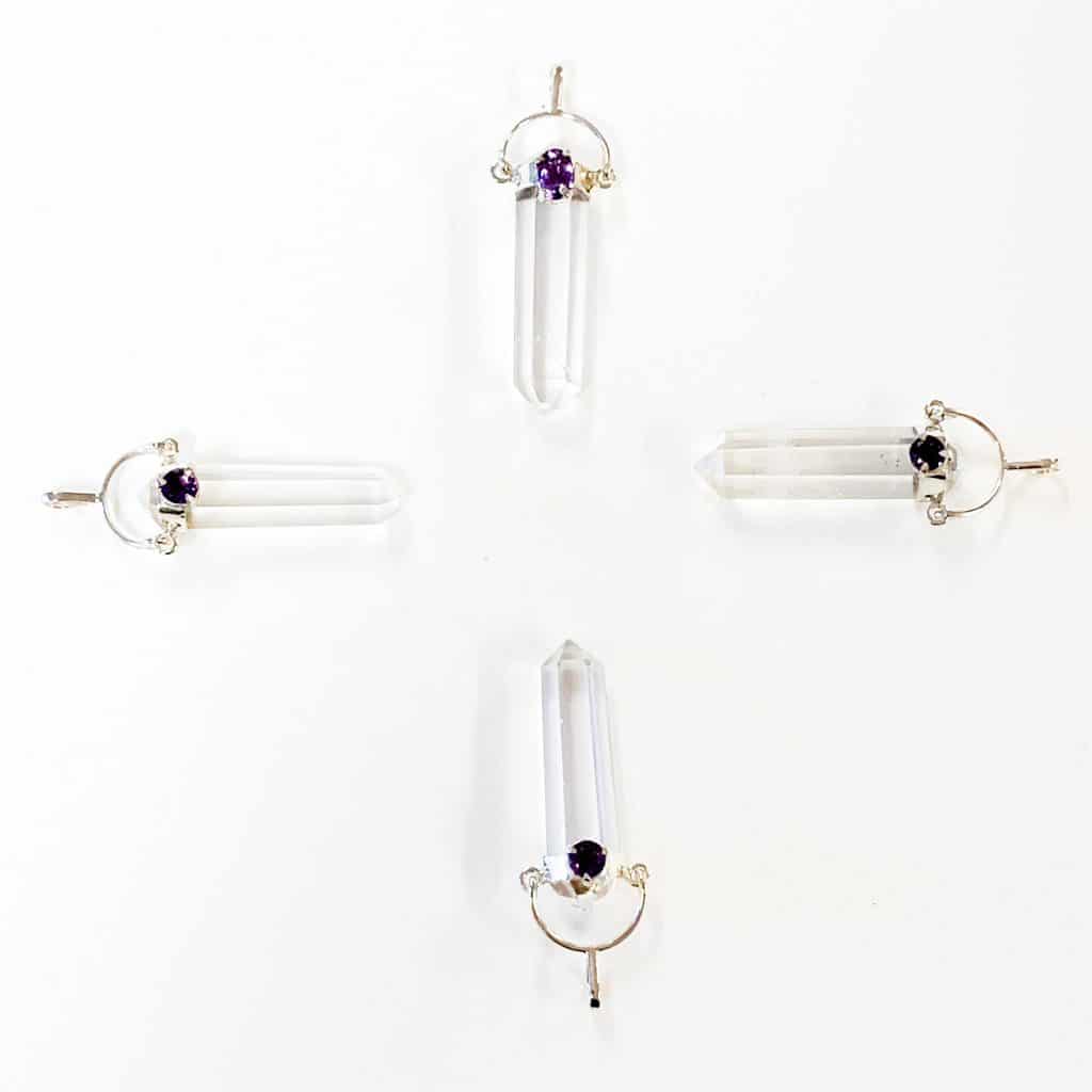 Clear Quartz and Amethyst Pendant