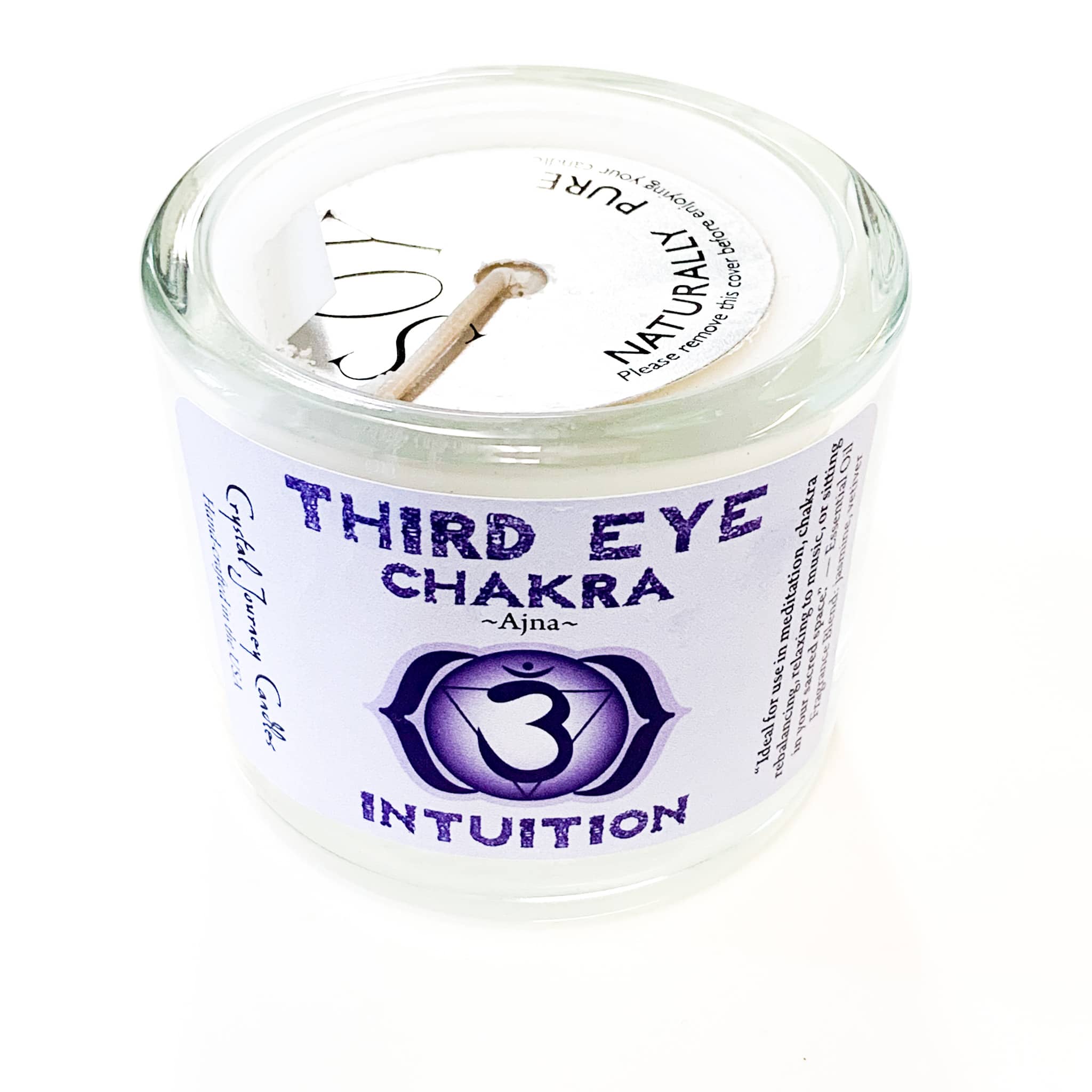Third Eye Chakra Soyfilled Votive Candle Crystal Journey