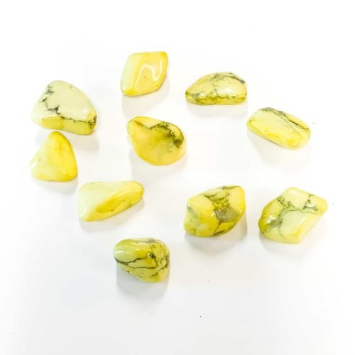 Yellow Dyed Howlite Tumbled
