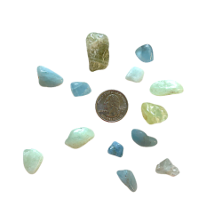 Aquamarine small tumbled with quarter