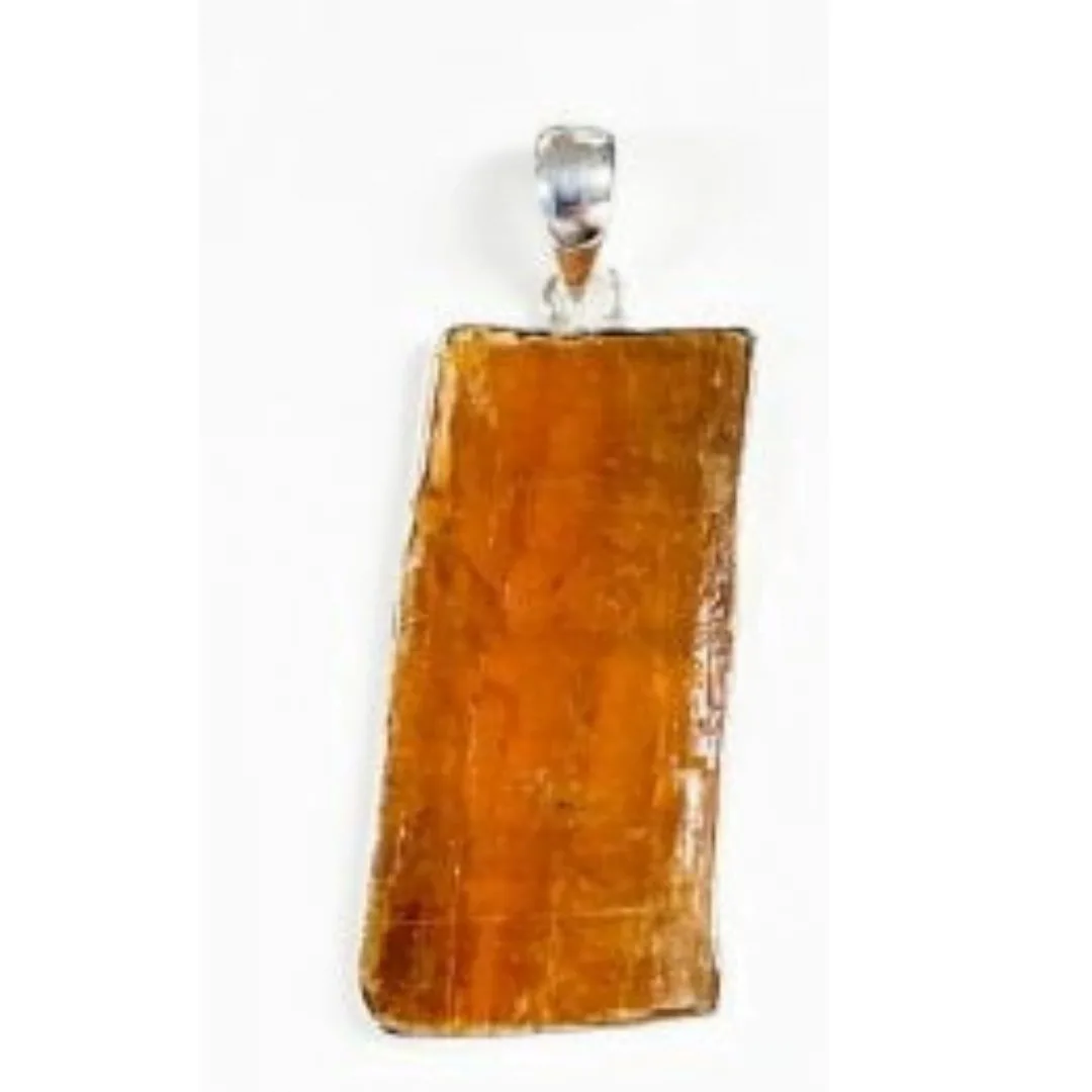 Large orange kyanite pendant