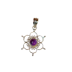 Amethyst Lotus Flower Pendant