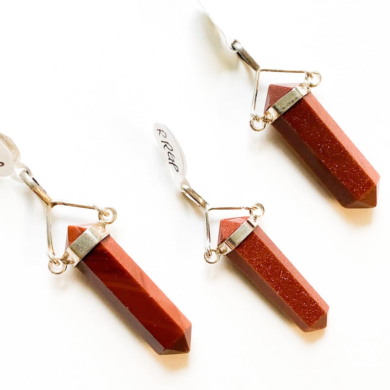 Red Goldstone Point Pendant