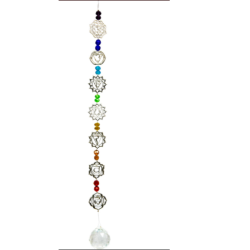 Hanging Crystal Glass Bead with Seven Chakras